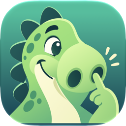 The green Pickosaurus dinosaur picking its nose